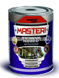 Грунт-эмаль по ржавчине 3в1 быстросохнущая черный (0.9 л) FARBITEX PROFI MASTER Грунт-эмаль по ржавчине 3в1 быстросохнущая черный (0.9 л) FARBITEX PROFI MASTER