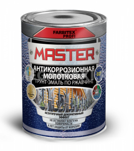 Грунт-эмаль по ржавчине 3 в 1 молотковая серый (0.9 л) FARBITEX ПРОФИ MASTER Грунт-эмаль по ржавчине 3 в 1 молотковая серый (0.9 л) FARBITEX ПРОФИ MASTER